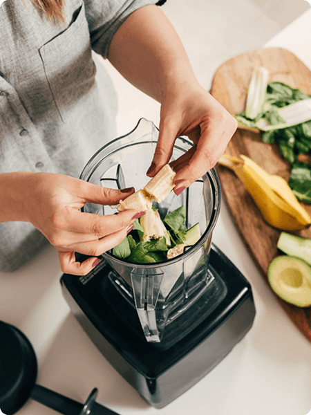 Greens in a blender