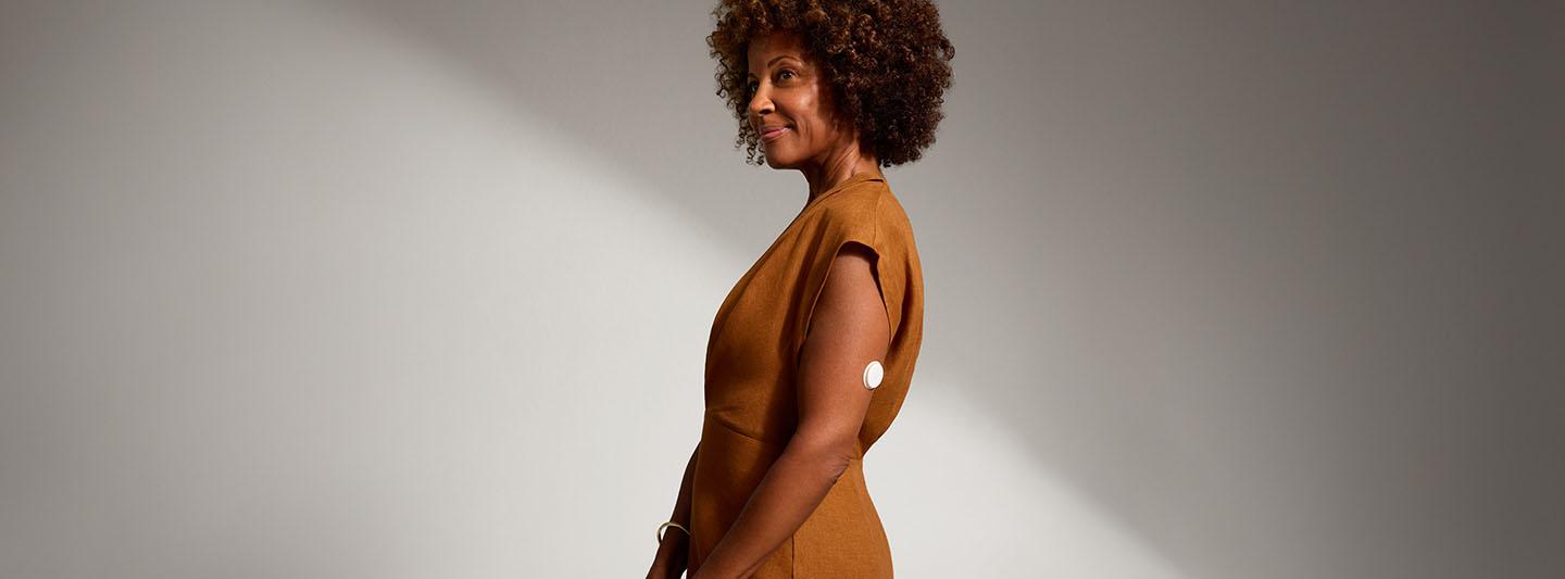 Woman wearing a CGM