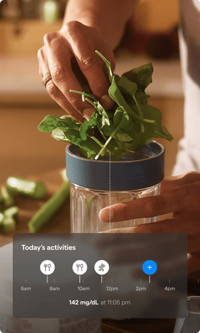 Photo of a person tending to a plant with a activity graph overlayed over.