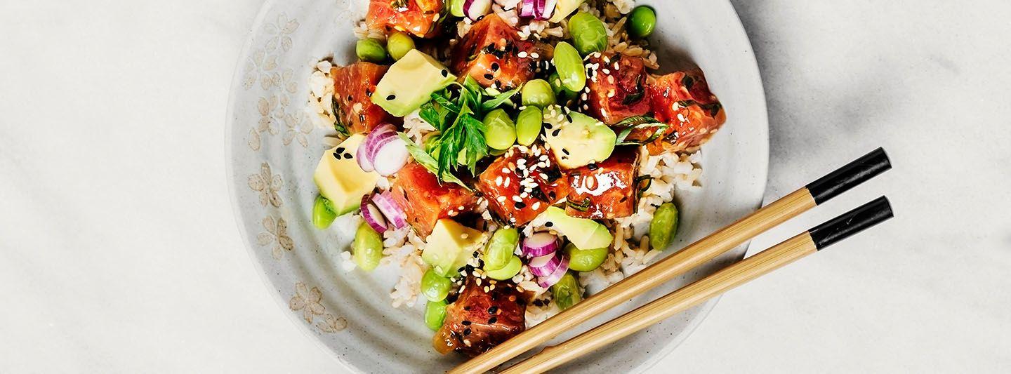 Bowl of salmon poke