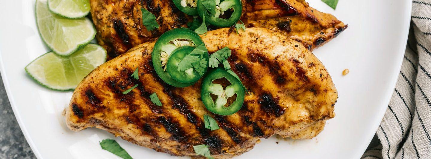 Two chicken breasts on a plate